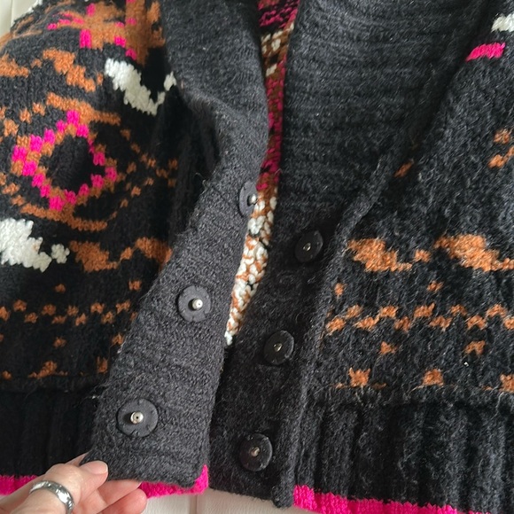 By Anthropologie Neon Collared Cardigan Sweater - Picture 8 of 10